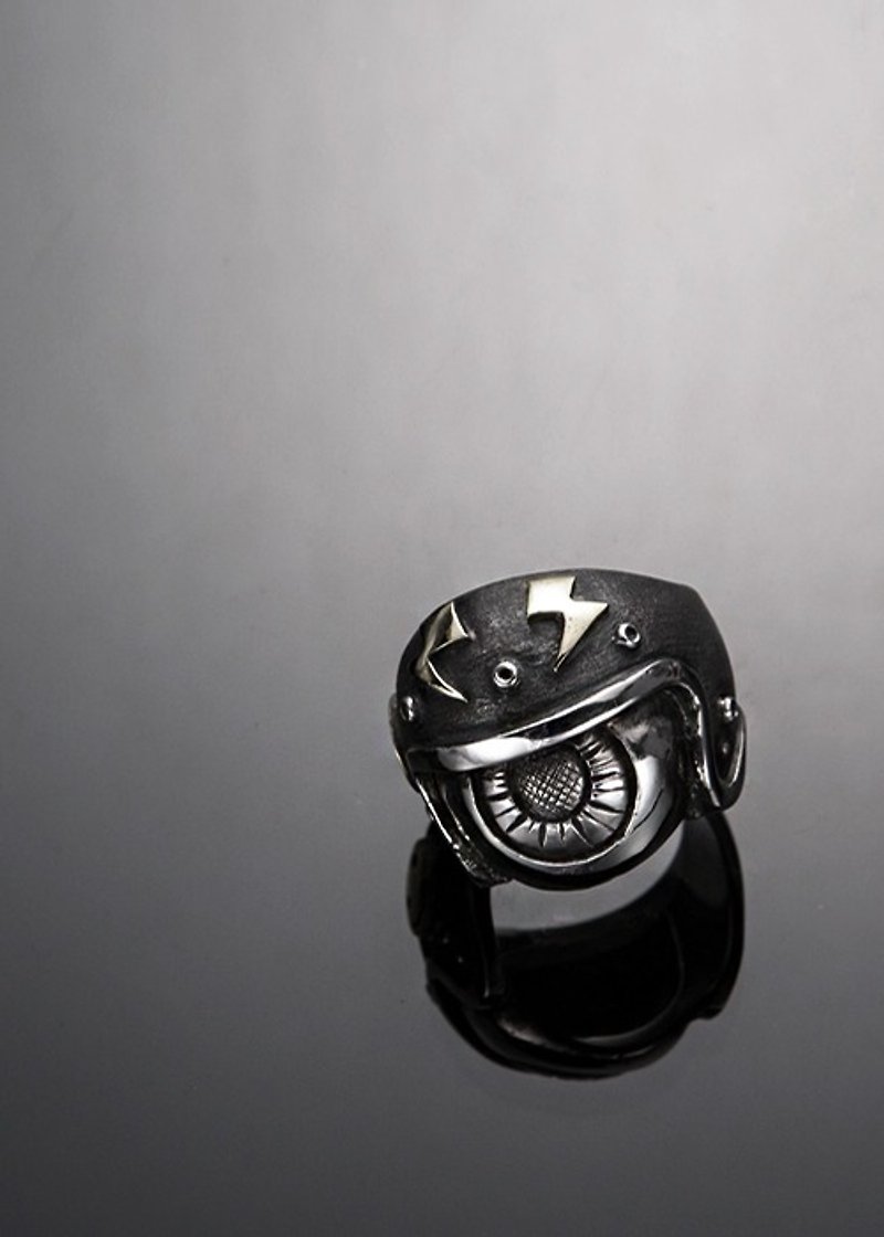 mirror of soul Eyeball Helmet Ring | Let's Ride - General Rings - Other Metals Silver