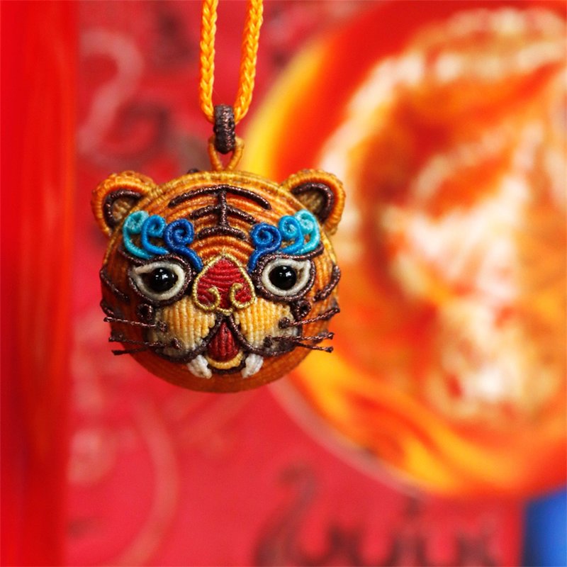 Braided rope DIY material package praying tiger little tiger brooch handmade jewelry - เย็บปัก/ถักทอ/ใยขนแกะ - วัสดุอื่นๆ 