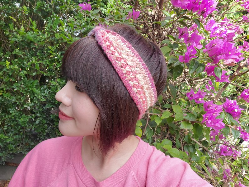 Braided headband/ Cherry plum - Headbands - Wool Pink