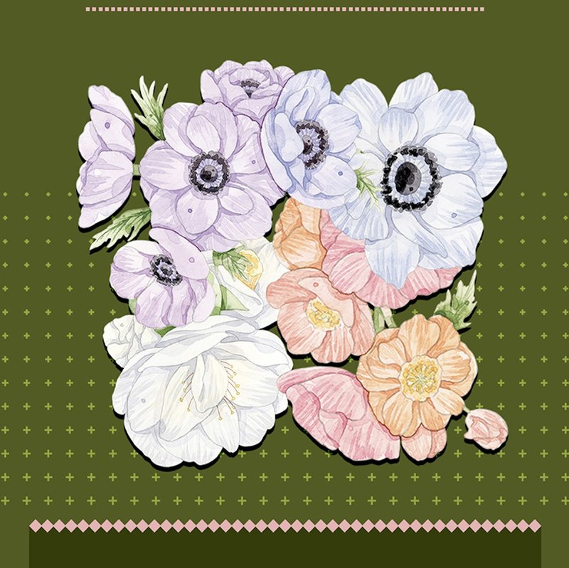 Assorted flower landscaping PET paper tape laser silver special process - Washi Tape - Paper Multicolor