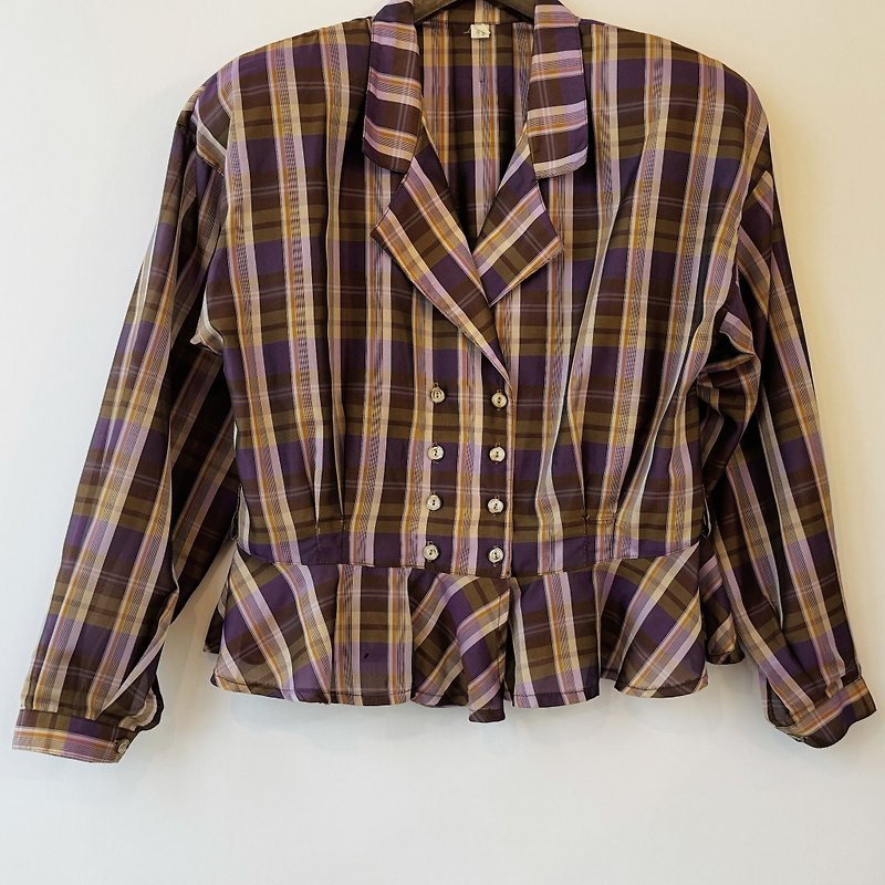 格仔西裝外套 - 男西裝外套 - 其他人造纖維 紫色