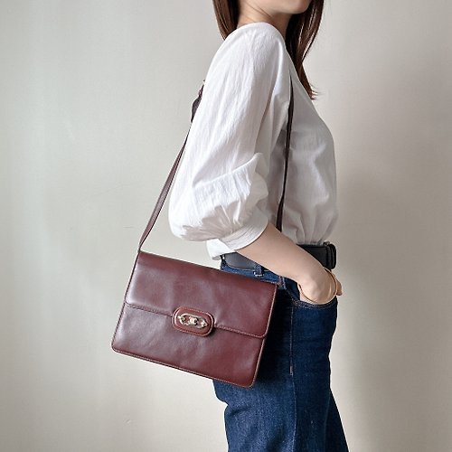 Autrefois Vintage Bags HK 中古美品 Celine 凱旋門扣 單肩包 斜背包