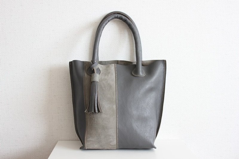 やぎ革のトートバック　/　グレー - 其他 - 真皮 灰色