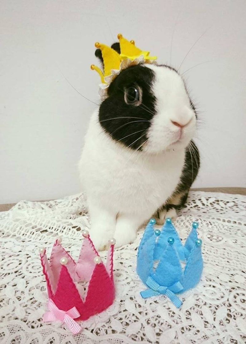 "Three cat cat hand dress" cute rabbit rabbit style headdress crown - ชุดสัตว์เลี้ยง - ผ้าฝ้าย/ผ้าลินิน 