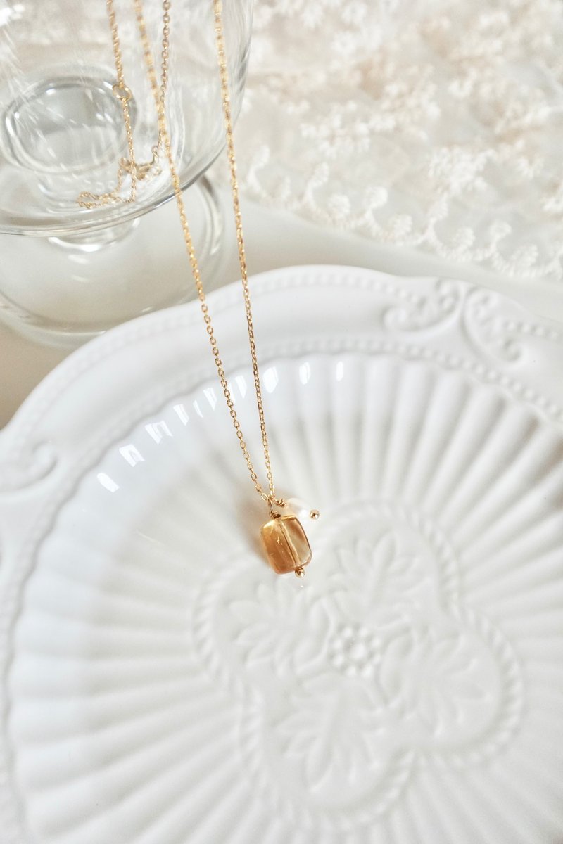 Lily Valley Warm Sunshine Glow | Sterling Silver Gemstone Necklace - Necklaces - Semi-Precious Stones Orange