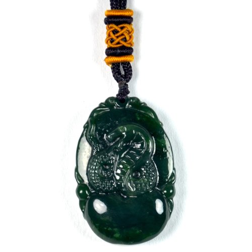 正佳珠寶 Gemsrich Jewelry 【正佳珠寶】和田碧玉 十二生肖: 蛇 中國結吊墜