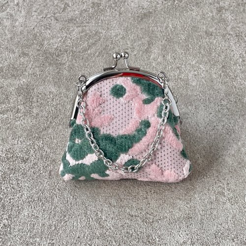 manus がま口・バッグチャーム 金華山 ピンクフラワー