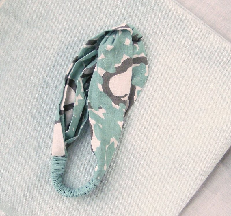 Limited - Mint Sakura Bubble - Thousand Brick Double Ring Handle Stretch Tape - Hair Accessories - Cotton & Hemp Green