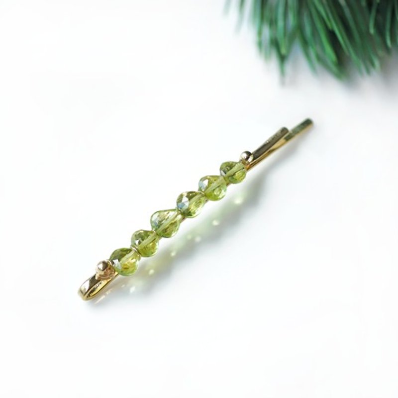 Peridot Jewel Hairpin Helena - Hair Accessories - Gemstone Green
