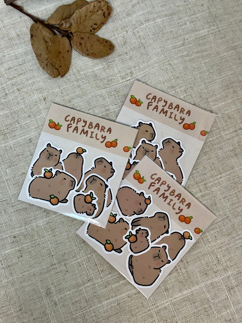 水豚家庭 貼紙套裝 - 貼紙 - 壓克力 