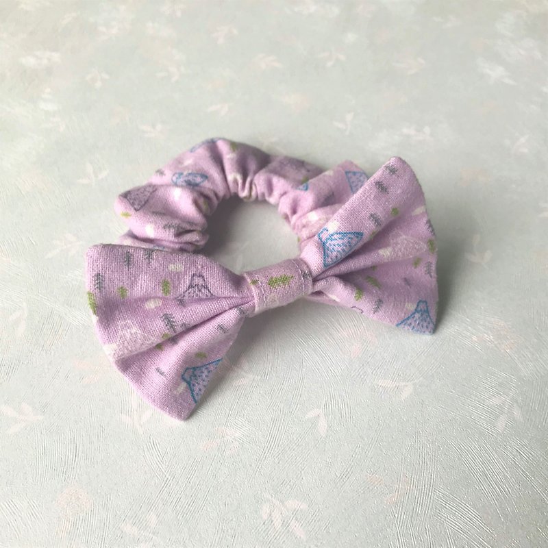 Bow tie elastic collar pet bow tie -- Purple Fuji (1 in stock) - Collars & Leashes - Cotton & Hemp Purple