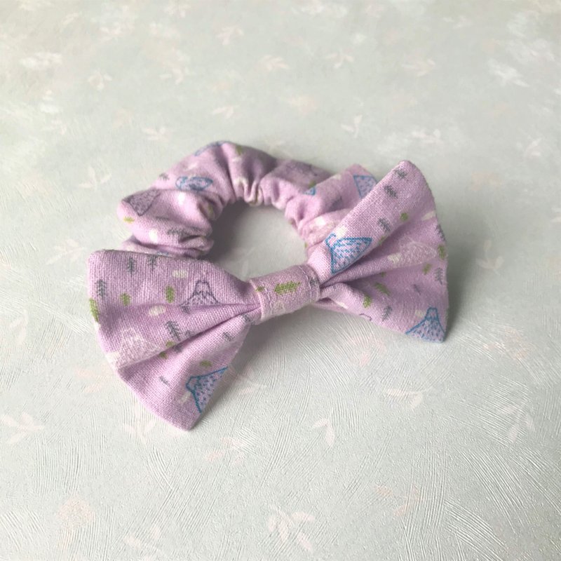 Bow tie elastic collar pet bow tie -- Purple Fuji (1 in stock) - ปลอกคอ - ผ้าฝ้าย/ผ้าลินิน สีม่วง