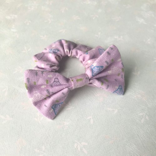 犬貓首輪製作所 蝴蝶結鬆緊項圈 寵物領結 bow tie -- 紫富士山 (現貨1)