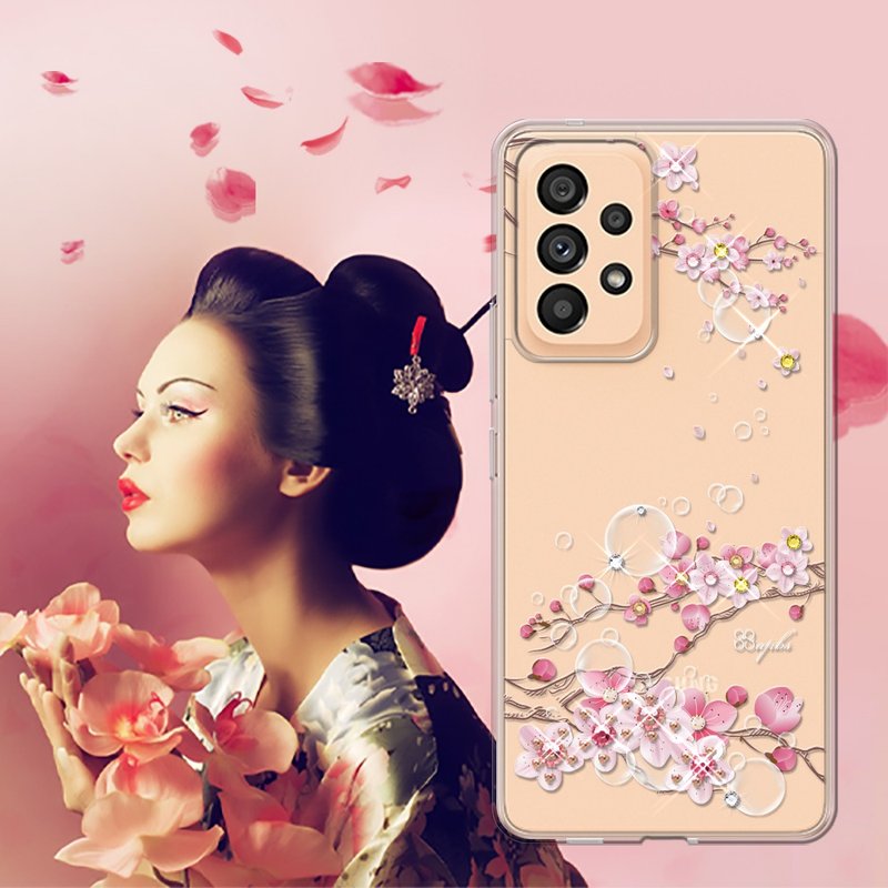 Samsung Galaxy A53 5G Lightweight Military-Spec Drop Resistant Colored Diamond Phone Case-Dream Cherry Blossoms - Phone Cases - Other Materials Multicolor