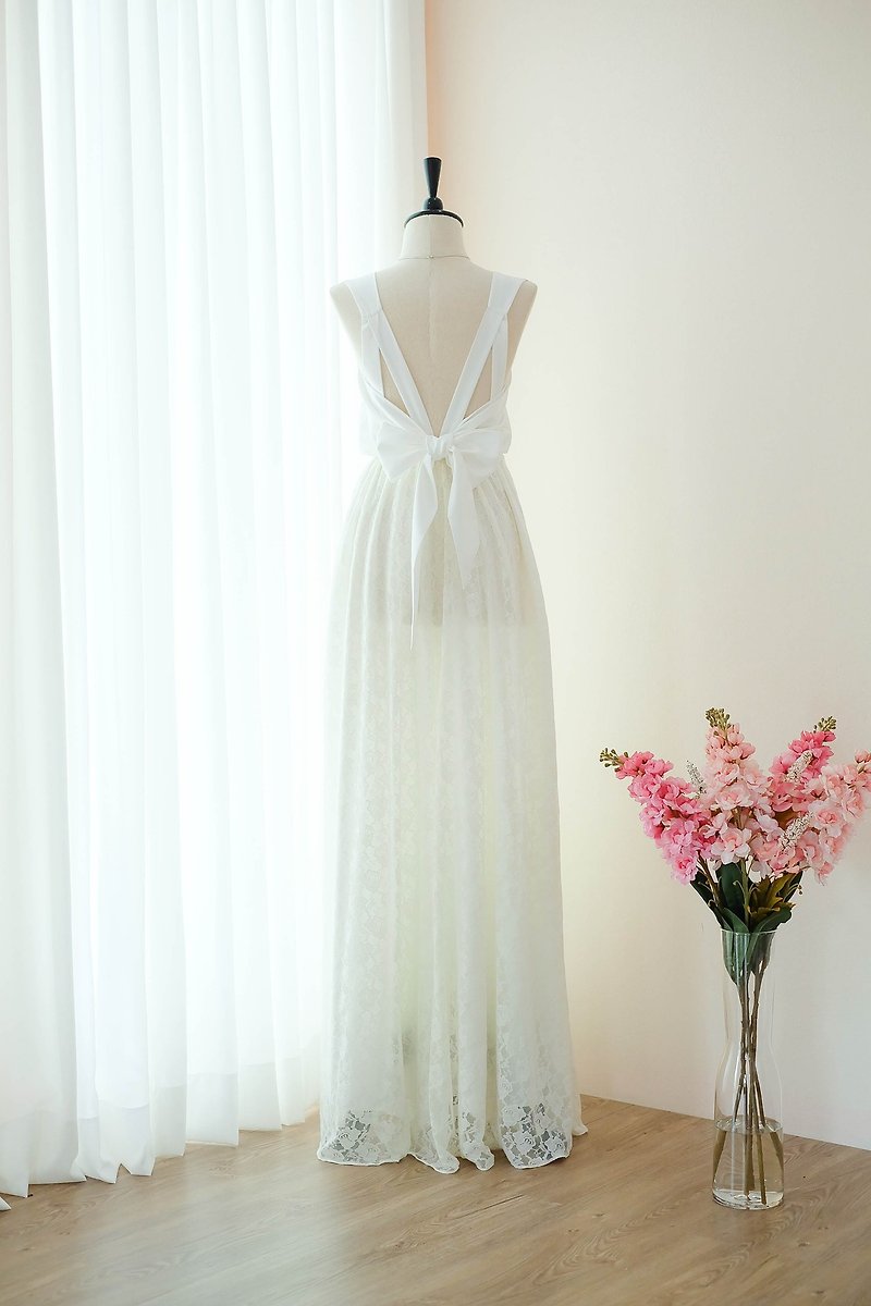 White dress Lace dress Bridesmaid Bridal Dress Prom Cocktail Party Wedding Dress