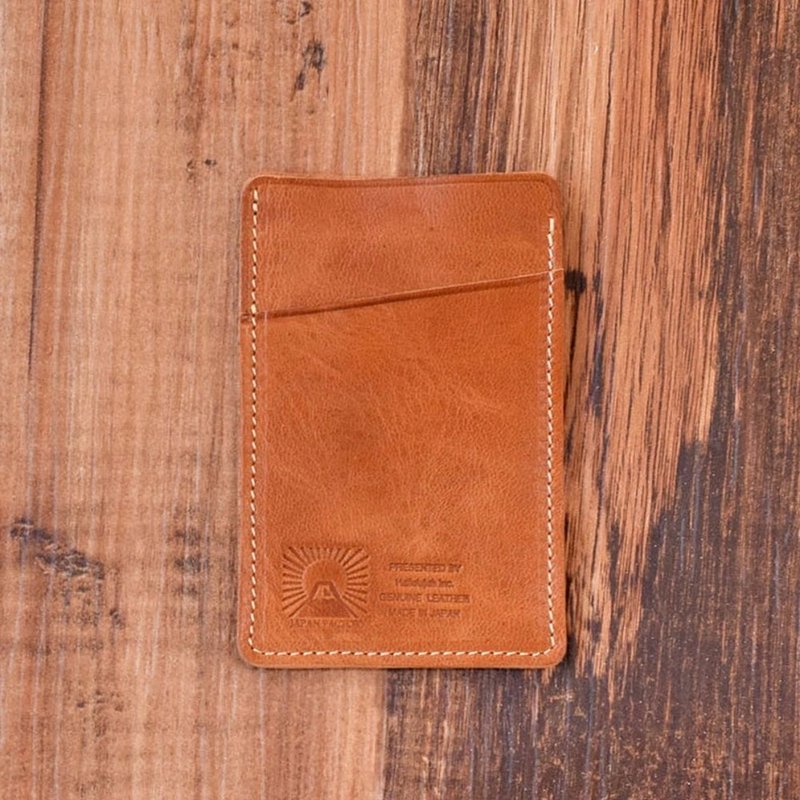 馬皮革 ID卡套 通行卡套  Pass case ID case 自然駝 - 證件套/識別證套 - 真皮 咖啡色