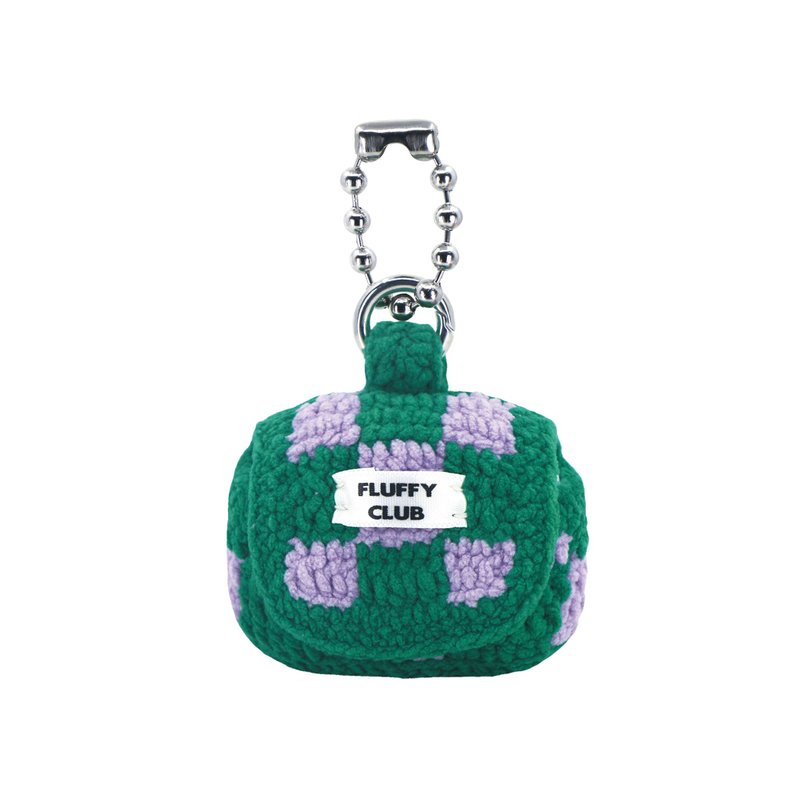 'CHECKMATE!' checkerboard AirPods 3 & Pro Case (GREEN PURPLE _ GIANT BALL CHAIN) - AirPods/耳機保護套 - 繡線 綠色
