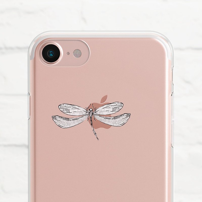 Dragonfly, Clear Soft Case, iPhone Xs Max, Xr to iPhone SE/5, Samsung - เคส/ซองมือถือ - ซิลิคอน สีดำ