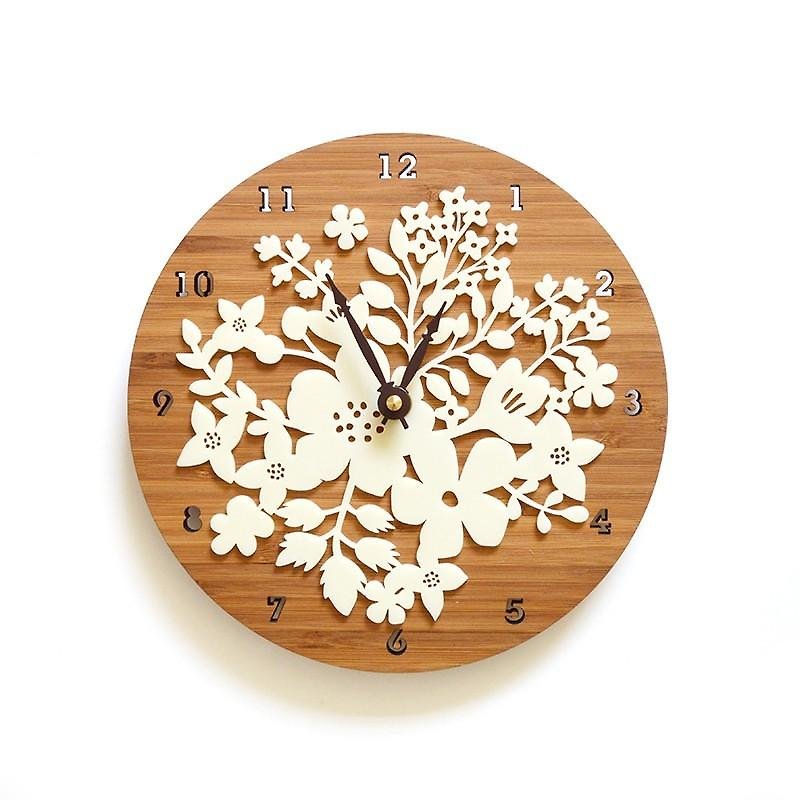 Bouquet Wall Clock - Clocks - Wood Brown