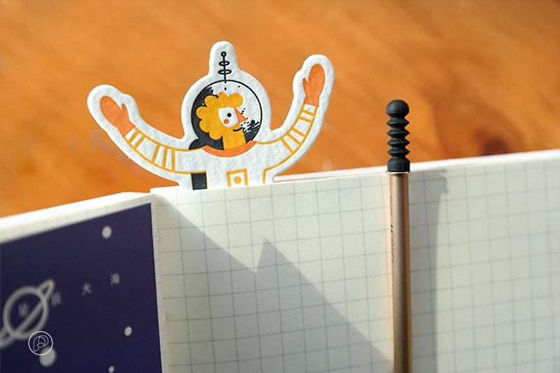 宇航員插畫书签 創意活版印刷 一組四個形象 - 書籤 - 紙 