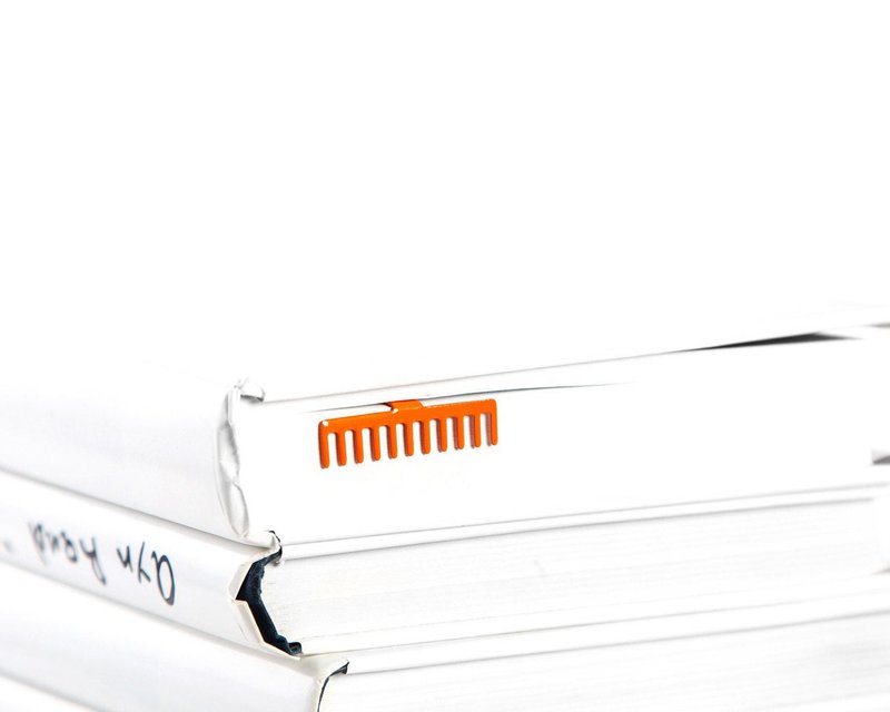 Metal Bookmark Orange Rake // Gift for book lover // Free shipping - 書籤 - 其他材質 橘色