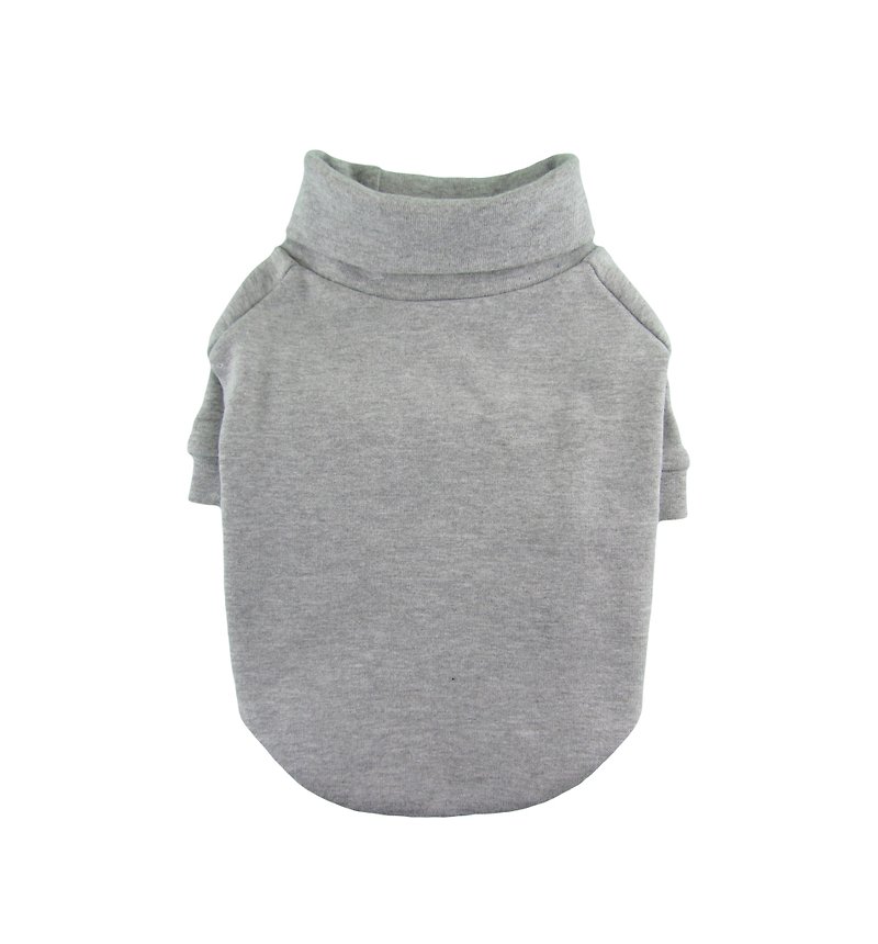 Gray THICK 1 x 1 Rib Knit Turtleneck T-shirt, Dog Apparel - 寵物衣服 - 其他材質 灰色