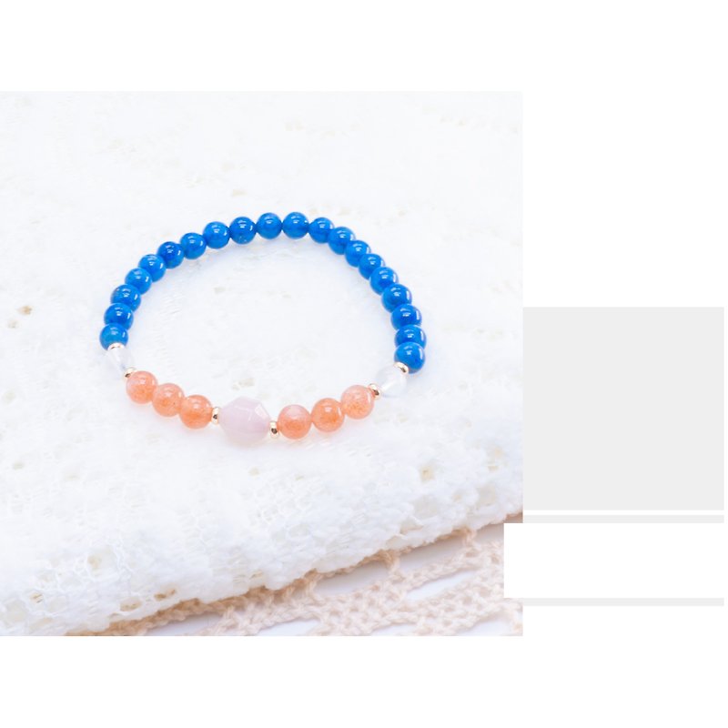 Lapis Sands Sun Stone Stone Stone Pink Crystal Bracelet Bracelet - Bracelets - Crystal Blue