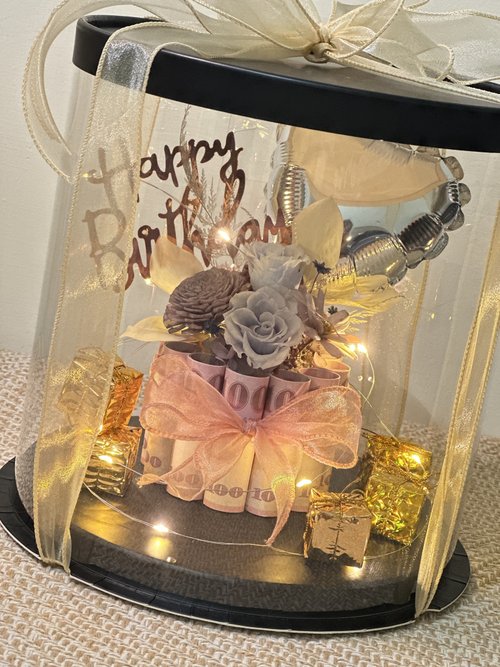 蕓椛閣 【蕓椛閣花藝手作】客製化 有錢蛋糕禮盒