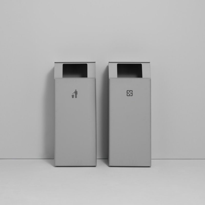 SQUARE square public trash can - ถังขยะ - โลหะ สีเทา