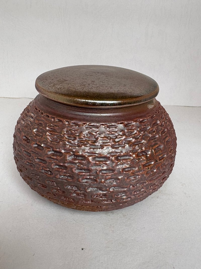 柴燒紫金色冰煙小茶倉 - 茶壺/茶杯/茶具 - 陶 