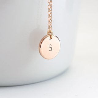 14K Rose Gold Filled Initial Plate Necklace
