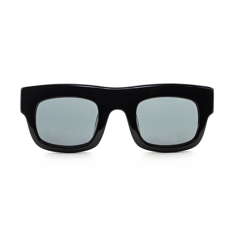 方形經典板材墨鏡∣UV400太陽眼鏡-黑色 - 太陽眼鏡/墨鏡 - 其他材質 黑色