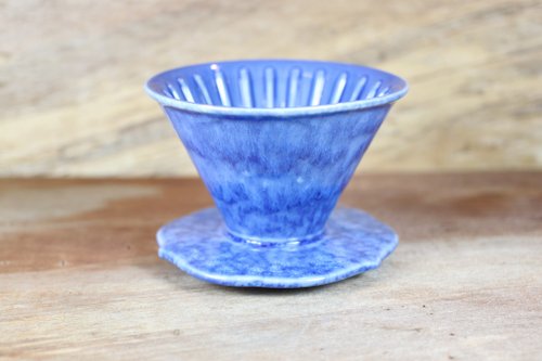 自然釉文創工作室 【母親節禮物】50度角濾杯 自然釉咖啡濾杯 天藍色 鶯歌燒