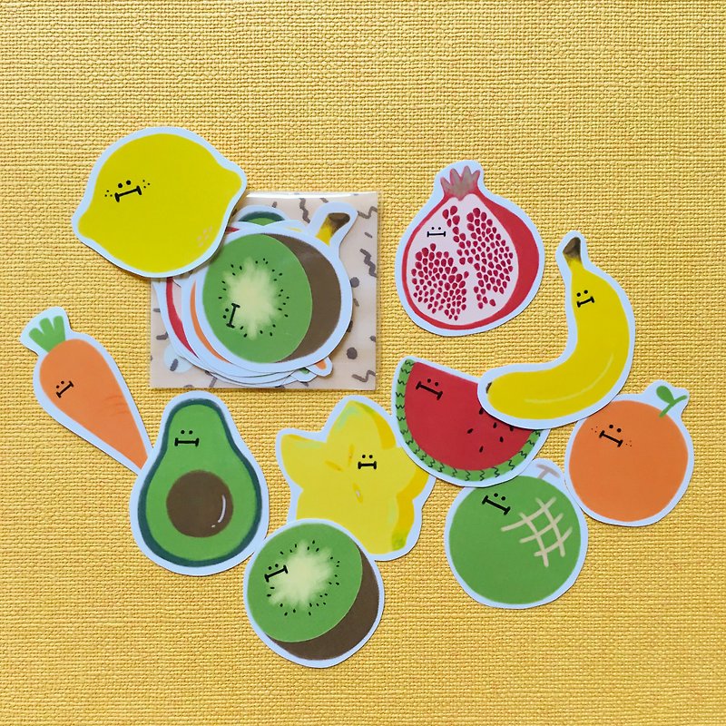 Veggies & Fruities Sticker Pack - สติกเกอร์ - กระดาษ หลากหลายสี