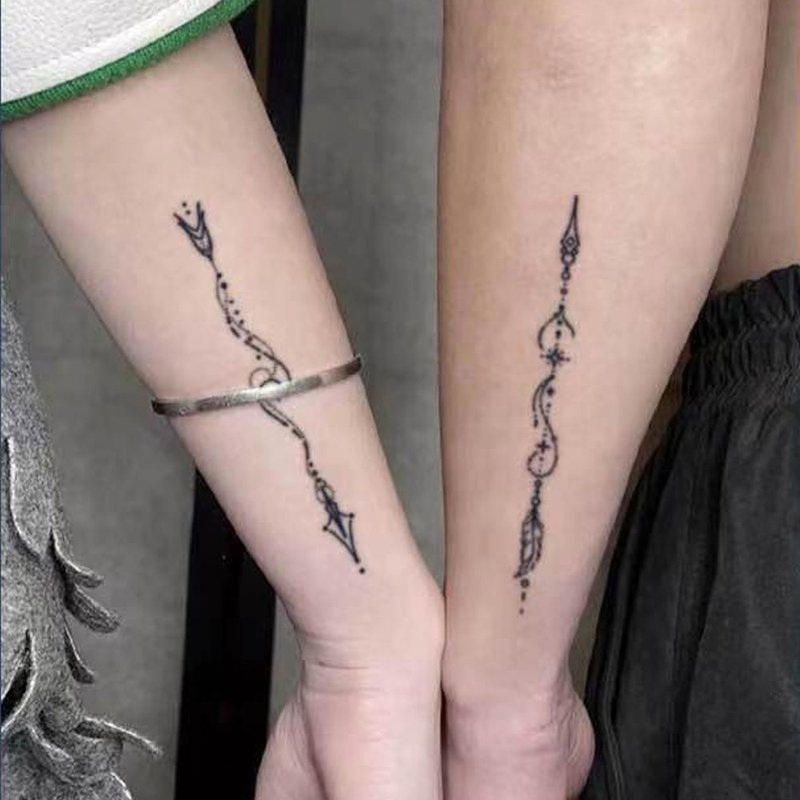 Send 3 pictures [Couple Mark] Realistic semi-permanent tattoo pattern herbal tattoo stickers simulation durable waterproof - สติ๊กเกอร์แทททู - กระดาษ หลากหลายสี