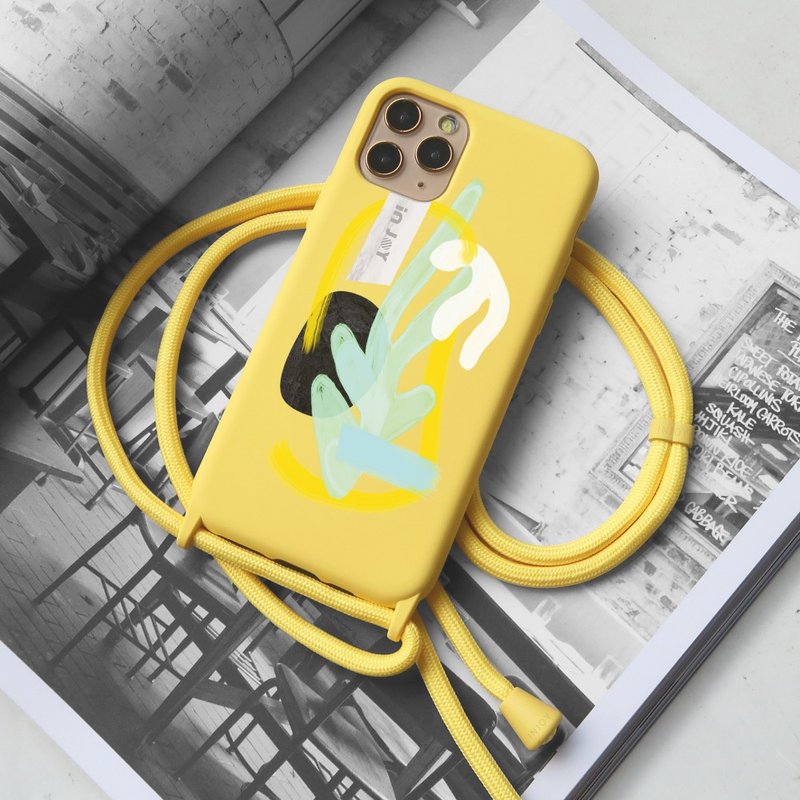iPhone 13/13pro/12/11/SE3 你好斯里蘭卡背繩背帶手機殼 - 手機殼/手機套 - 塑膠 黃色