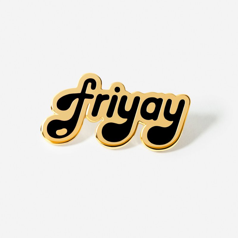Word: Black Friyay Hat Lapel Pin - 胸針 - 琺瑯 黑色