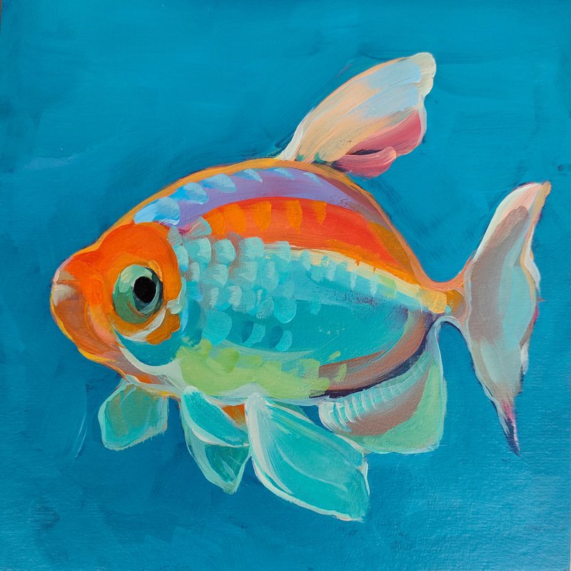 Original acrylic painting Tropical fish Wall decor - ตกแต่งผนัง - อะคริลิค 