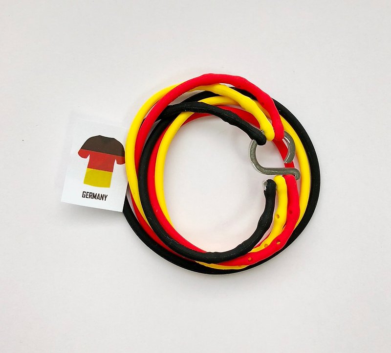 Brappz Swiss Variety Sports Jewelry - World Foot Three Chains Team (Germany) - สร้อยข้อมือ - ซิลิคอน หลากหลายสี
