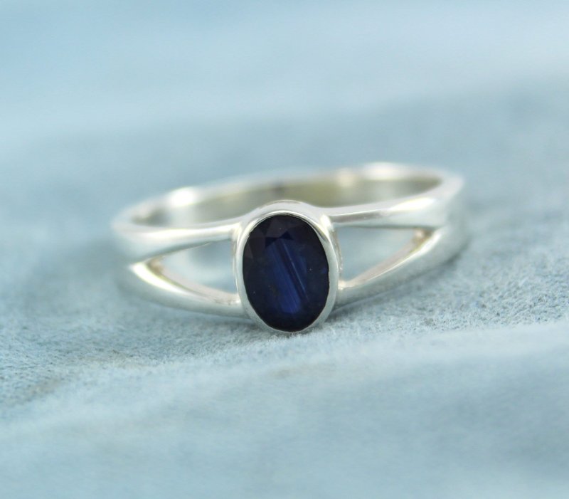 Natural Blue Sapphire 925 Sterling Silver Handmade Jewelry Diffusion Sapphire - General Rings - Gemstone Blue