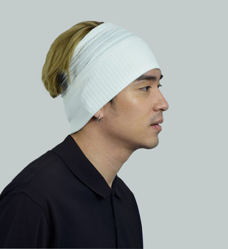 Handmade Five Lanes Brim Headband Collection - 髮圈/髮夾 - 棉．麻 白色