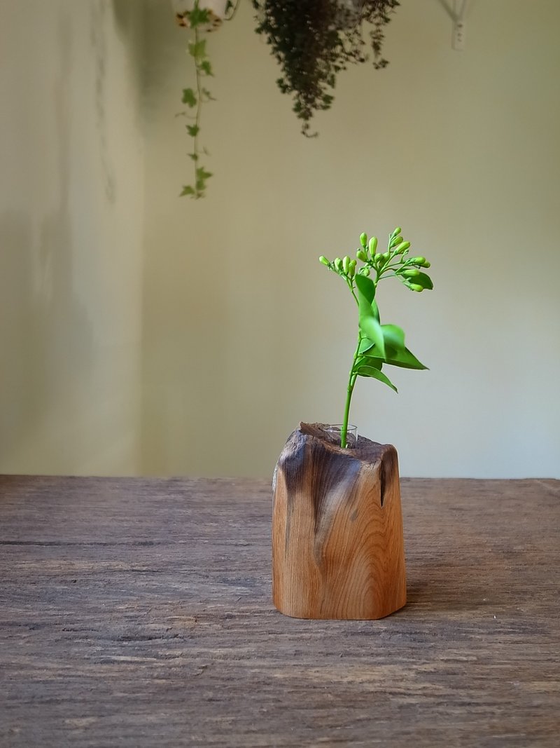 小山丘檜木花器 / 手作 / 原木 / 插花 / 重油 - 盆栽/植栽 - 木頭 咖啡色
