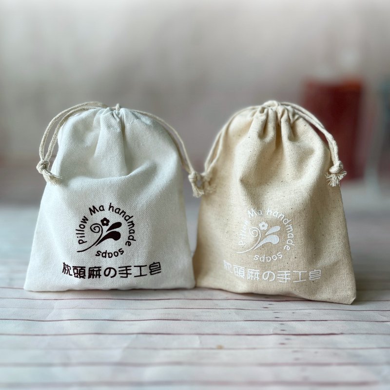 Beam mouth cotton bag - กล่องเก็บของ - ผ้าฝ้าย/ผ้าลินิน ขาว