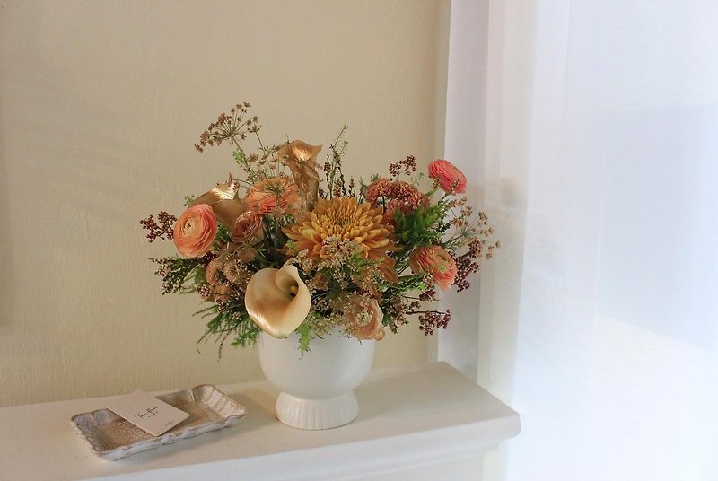 金燦癸卯 年節花禮 鮮花花禮 桌花 - 花瓶/花器 - 植物．花 金色
