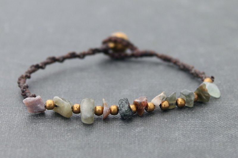 Jasper Stone Weaving Bracelets Simple Dainty bracelets - สร้อยข้อมือ - กระดาษ สีกากี