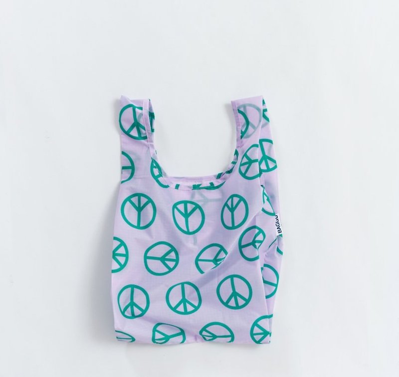 [Out of Print] BAGGU Eco Shopping Bag - Mini Size - Peace Symbol - Handbags & Totes - Waterproof Material 