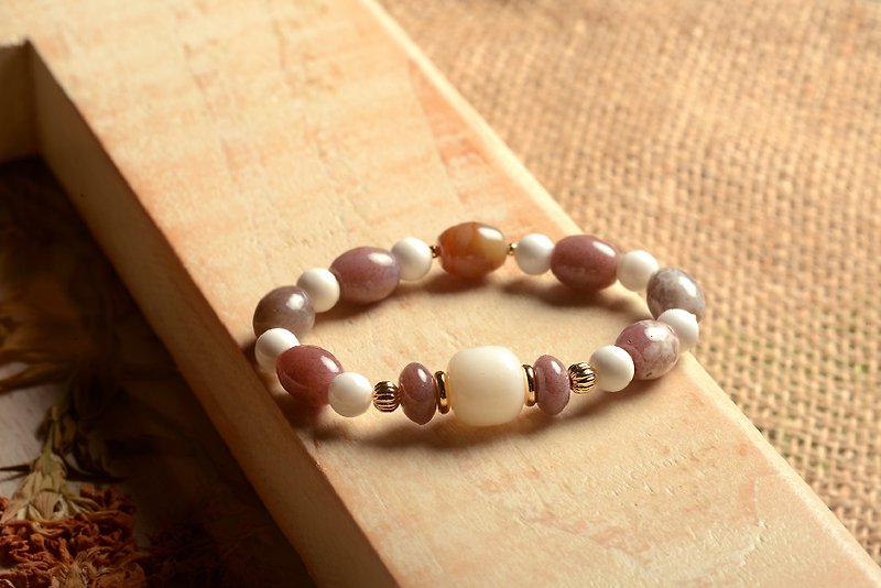 【Shenshan Crystal Mine】Relax and relieve sleep pressure. Colorful clams jade bracelets/clams/colorful jade - Bracelets - Crystal Pink