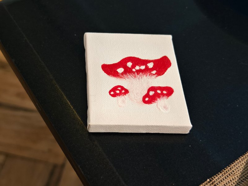 蘑菇/迷你掛畫/裝飾畫/無框畫/壓克力水彩畫/原創畫 - 海報/掛畫/掛布 - 棉．麻 