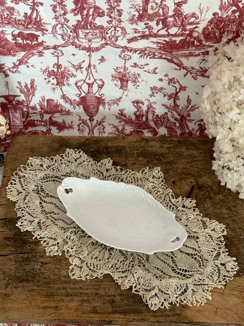 40153 エレガントフレンチアンティーク手織りレースランチョン