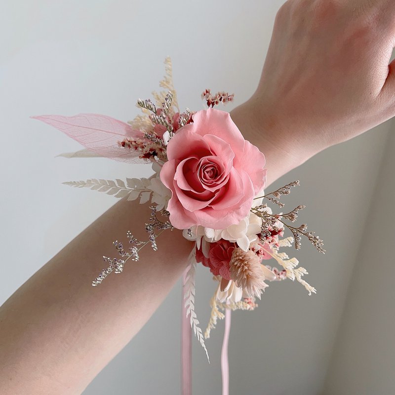 【不凋花】手腕花─可單購 - 乾燥花/永生花 - 植物．花 粉紅色